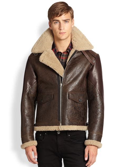 mr porter burberry brit leather jacket|Burberry shearling jacket men's.